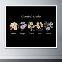 Grandma Blomsterträdgård Anpassningsbar 5 Namn Vin