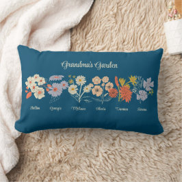 Grandma Blomsterträdgård Anpassningsbar 6 Namn Vin Lumbarkudde