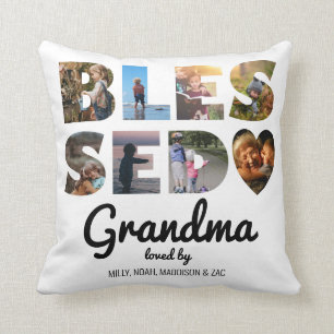 Grandma Blsed Photo Collage Personlig Kudde