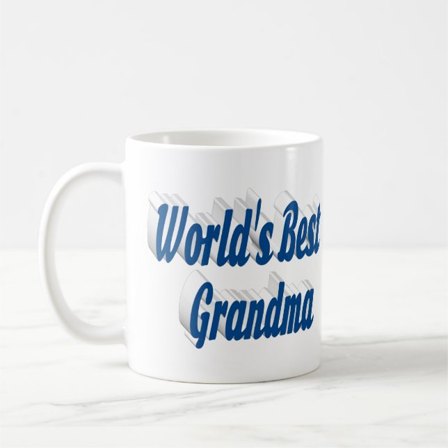 Grandma blue halv typography kaffemugg (Vänster)