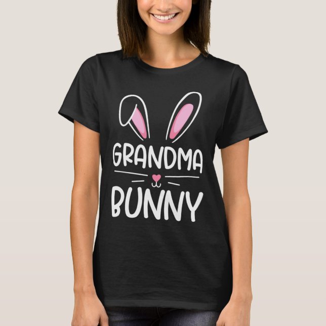 Grandma Bunny Happy Easter Day Men Women Matching  T Shirt (Framsida)