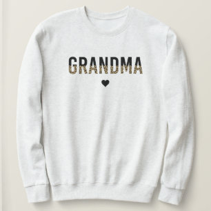Grandma Cheetah Leopard Skriv ut mormor Gift T Shirt