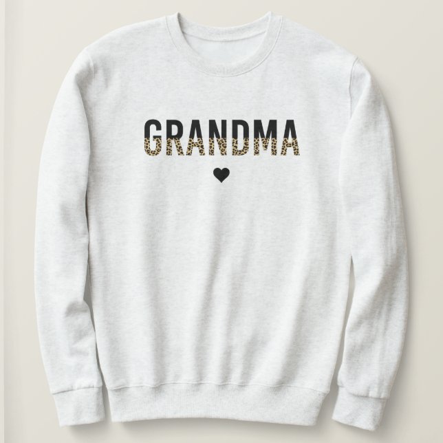 Grandma Cheetah Leopard Skriv ut mormor Gift T Shirt (Design framsida)