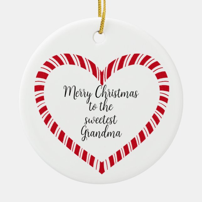 Grandma Christmas Tree Sweetest  Julgransprydnad Keramik (Framsidan)