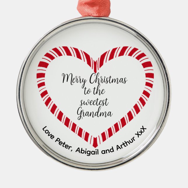 Grandma Christmas Tree Sweetest  Julgransprydnad Metall (Framsidan)