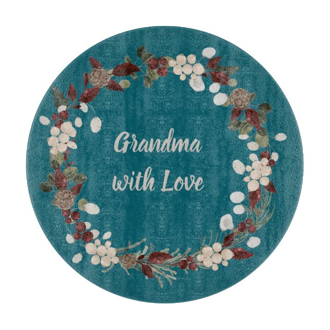 Grandma Christmas wreath on a rich teal  (Framsidan)