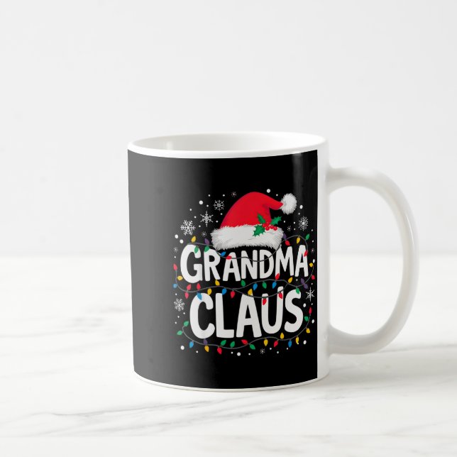 Grandma Claus Christmas Lights Santa Family Matchi Kaffemugg (Höger)