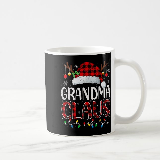 Grandma Claus jul Ljus Pajama Family Match Kaffemugg (Höger)