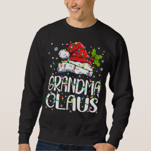 Grandma Claus jul Ljus Pajama Family Match Lång Ärmad Tröja