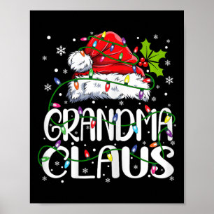 Grandma Claus jul Ljus Pajama Family Match Poster