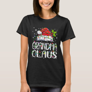 Grandma Claus jul Ljus Pajama Family Match T Shirt