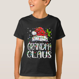 Grandma Claus jul Ljus Pajama Family Match T Shirt