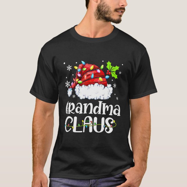 Grandma Claus jul Pajama Family Matching T Shirt (Framsida)