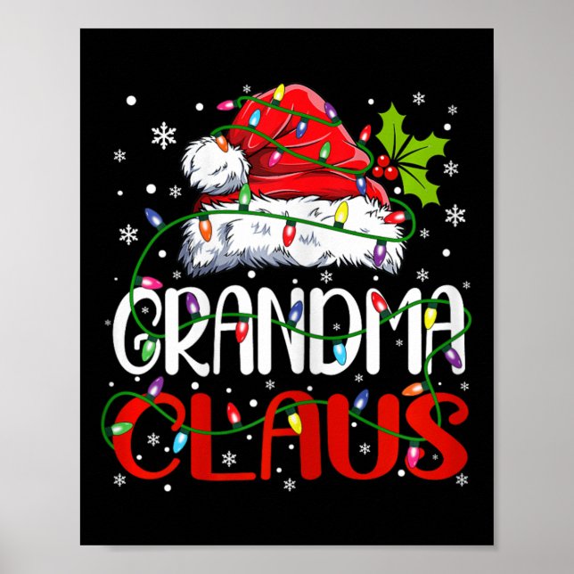 Grandma Claus jul Santa Matching Family Julafton Poster (Framsidan)