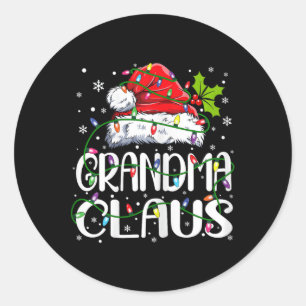 Grandma Claus jul Santa Matching Family Julafton Runt Klistermärke