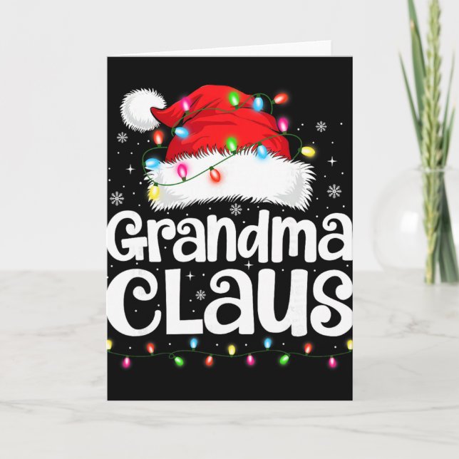 Grandma Claus Matching Family Christmas Funny Xmas Kort (Framsida)