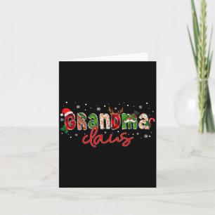 Grandma Claus Santa Claus Familj Matchande Jul Kort