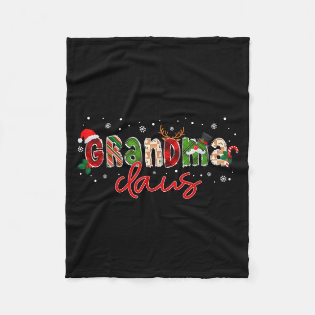 Grandma Claus Santa Claus Family Matching Christma Fleecefilt (Framsidan)