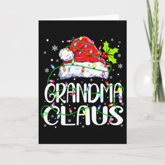 Grandma Claus Shirt Christmas Lights Pajama Family Kort