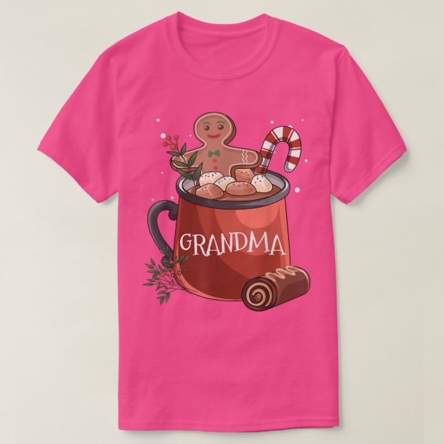 Grandma Cocoa Mugg Gingerbröd Cookie Julafton Chri T Shirt (Design framsida)