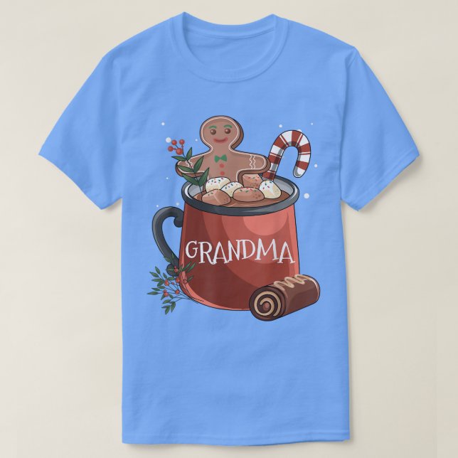Grandma Cocoa Mugg Gingerbröd Cookie Julafton Chri T Shirt (Design framsida)