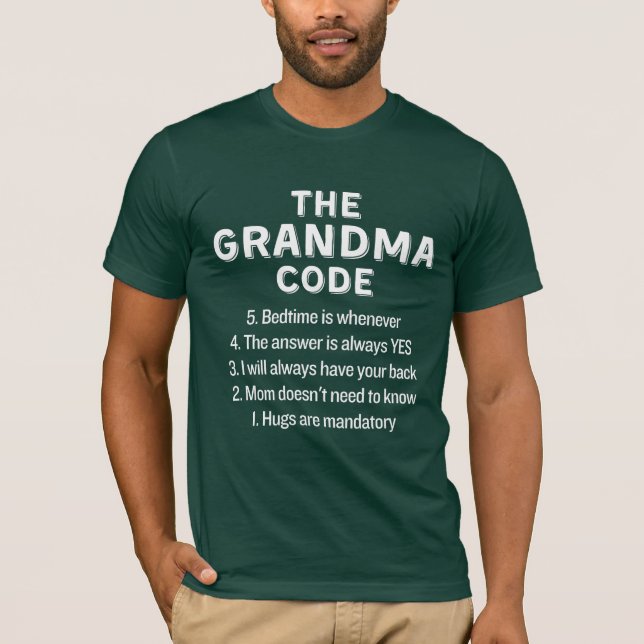 Grandma Code Funny Regler T Shirt (Framsida)