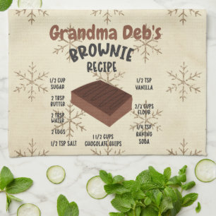 Grandma Deb's Brownie Recipe Kitchen Towel Kökshandduk