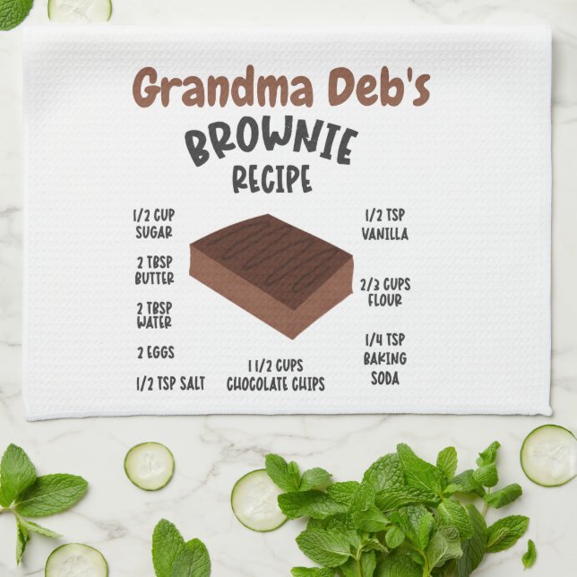 Grandma Deb's Brownie Recipe Kökshandduk (Vikta)