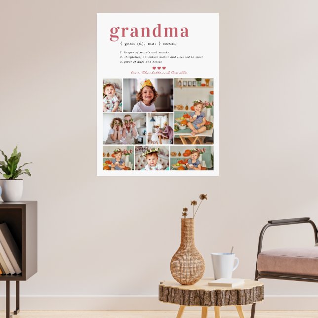 Grandma Definition | 8 FotoPersonlig Poster (Vardagsrum 3)