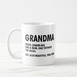 Grandma Definition Funny Grandmother Avskrivning Kaffemugg