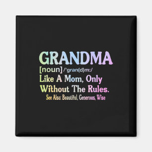 Grandma Definition funny som säger för mormor Mo Magnet
