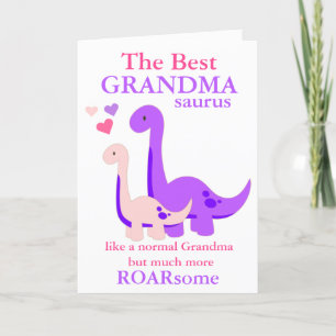 Grandma Dinosaur Mors dag Helgdag Card Helgkort