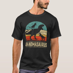 Grandma Dinosaur T Rex Grandmasaurus 2-barnfamilje Shirt