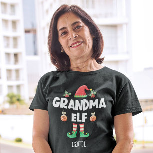 Grandma elf-familjens matchande christmas-utrustni t shirt