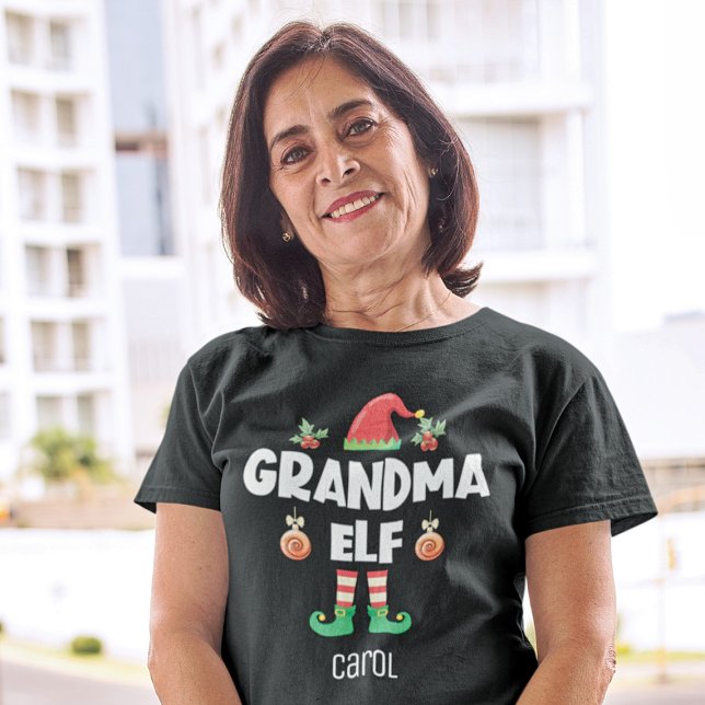 Grandma elf-familjens matchande christmas-utrustni t shirt (Skapare uppladdad)