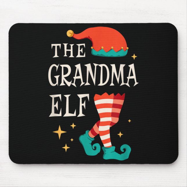 Grandma Elf Family Matching Group Christmas Grandm Musmatta (Framsidan)