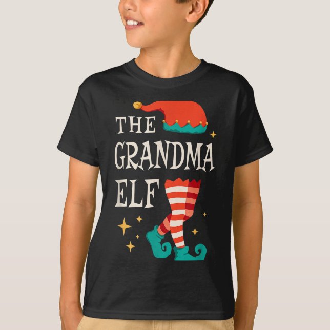 Grandma Elf Family Matching Group Christmas Grandm T Shirt (Framsida)