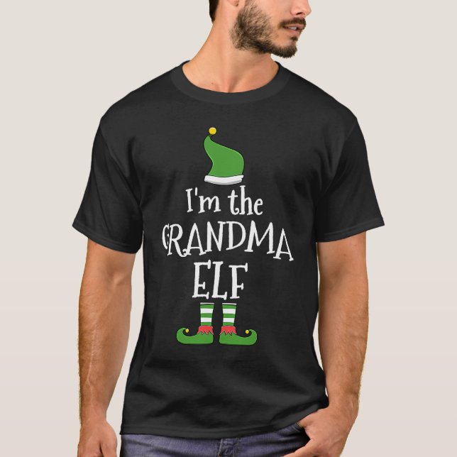 Grandma Elf  for Matching Family Group T Shirt (Framsida)