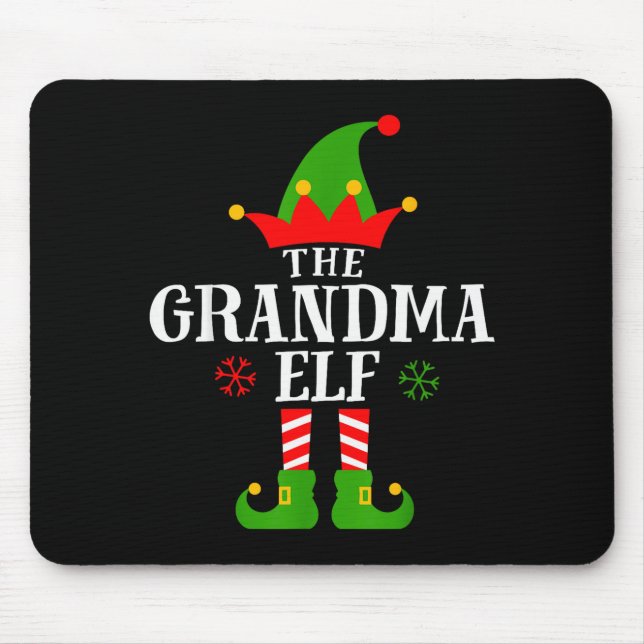 Grandma Elf Funny Matching Family Christmas Pajama Musmatta (Framsidan)