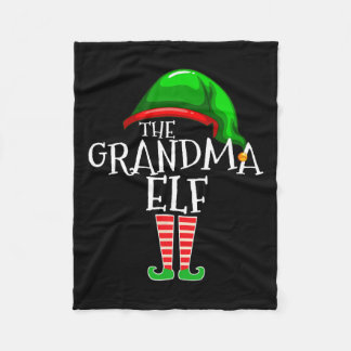 Grandma Elf Group Matching Family jul Fleecefilt