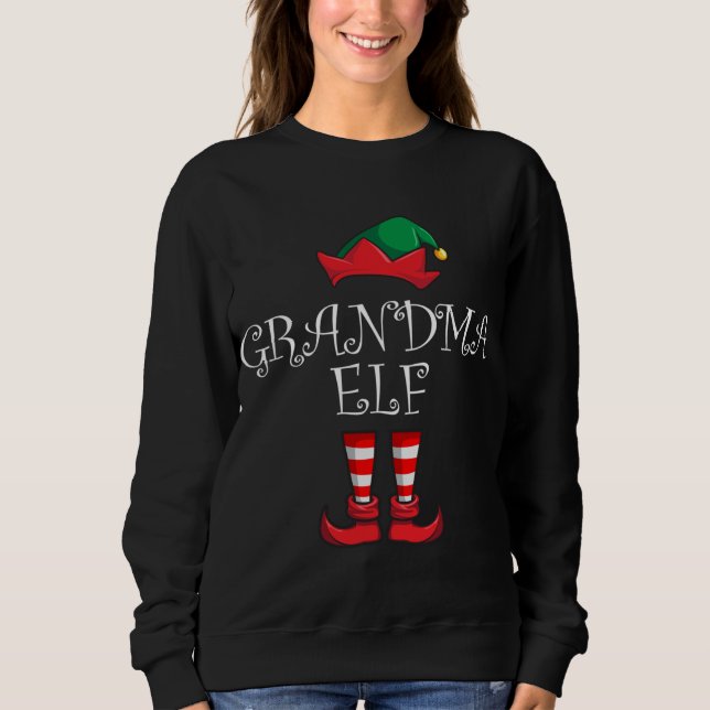 Grandma Elf Matching Family jul Pajama Grand T Shirt (Framsida)