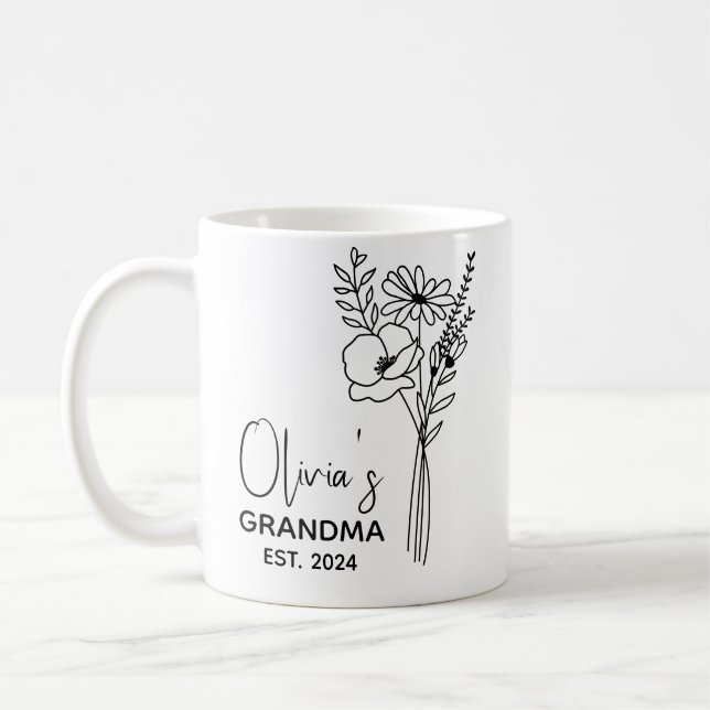 Grandma EST. 2024, New Grandma EST. Kaffemugg (Vänster)