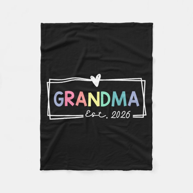 Grandma Est 2026 Promoted To Grandma 2026 For Gran Fleecefilt (Framsidan)