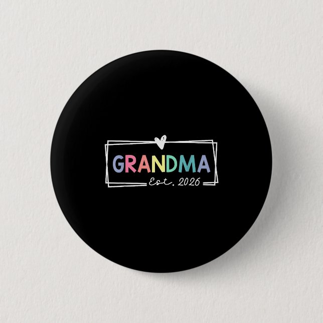 Grandma Est 2026 Promoted To Grandma 2026 For Gran Knapp (Framsida)