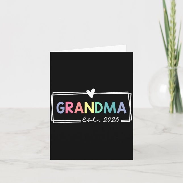 Grandma Est 2026 Promoted To Grandma 2026 For Gran Kort (Framsida)