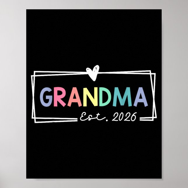 Grandma Est 2026 Promoted To Grandma 2026 For Gran Poster (Framsidan)