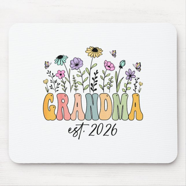 Grandma Est. 2026 Wildflower Promoted To Grandma  Musmatta (Framsidan)