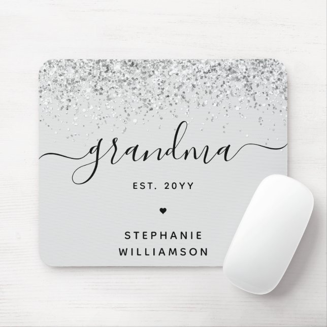 Grandma Est Glitter Confetti Anpassningsbar Grandm Musmatta (Med mus)