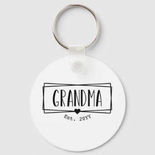 Grandma Est Grandma New Grandmor Gigi gift Nyckelring