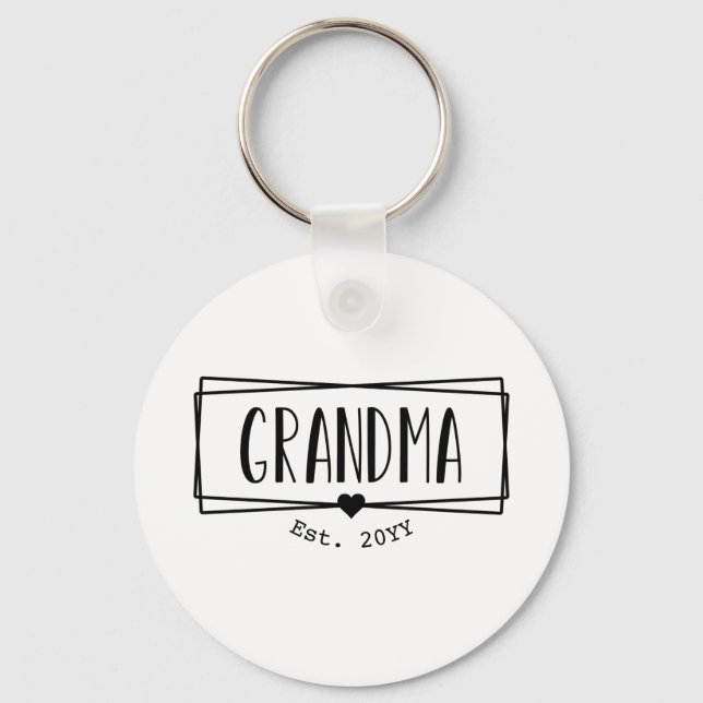 Grandma Est Grandma New Grandmor Gigi gift Nyckelring (Framsida)